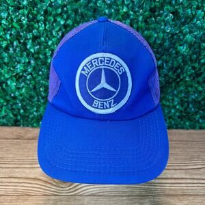 Vintage Mercedes Benz Blue Trucker Hat 1980s Made in Korea  Kotton Cool